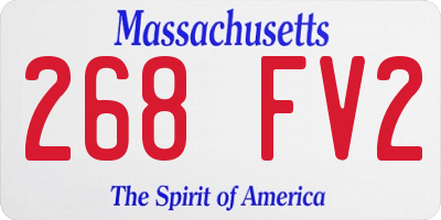 MA license plate 268FV2