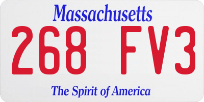 MA license plate 268FV3