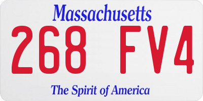 MA license plate 268FV4
