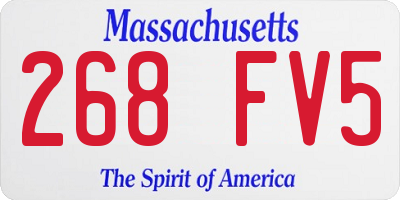 MA license plate 268FV5