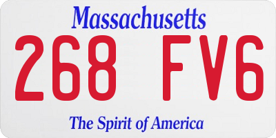 MA license plate 268FV6