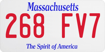 MA license plate 268FV7