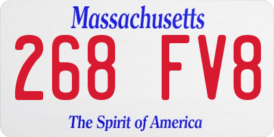 MA license plate 268FV8