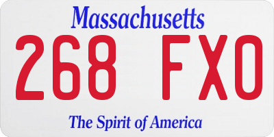 MA license plate 268FX0