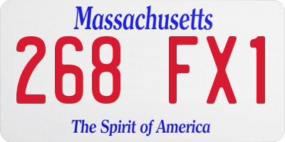 MA license plate 268FX1