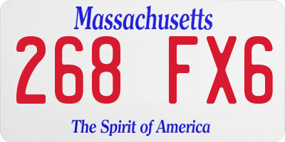 MA license plate 268FX6