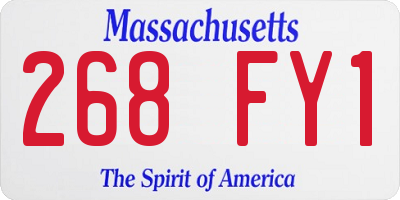 MA license plate 268FY1
