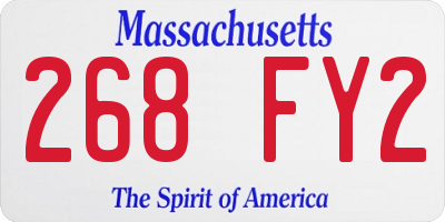 MA license plate 268FY2
