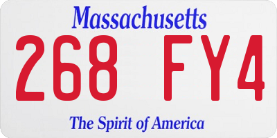 MA license plate 268FY4