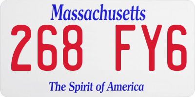 MA license plate 268FY6