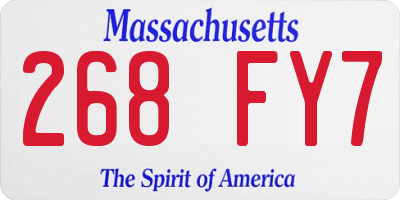 MA license plate 268FY7