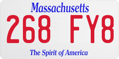 MA license plate 268FY8