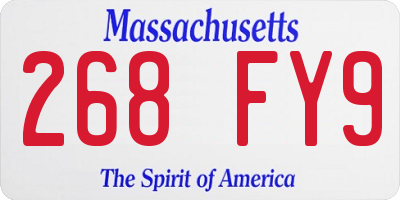 MA license plate 268FY9