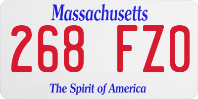 MA license plate 268FZ0