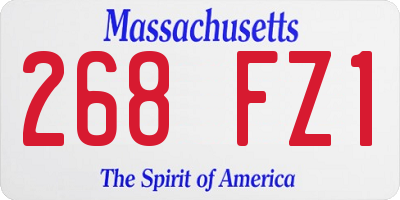 MA license plate 268FZ1
