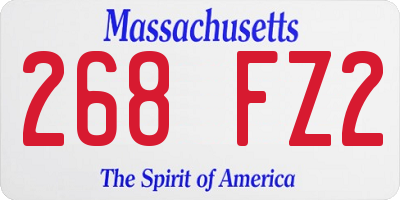 MA license plate 268FZ2