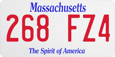 MA license plate 268FZ4