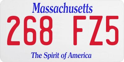 MA license plate 268FZ5