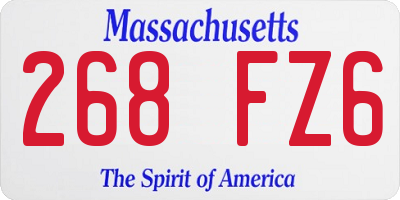MA license plate 268FZ6