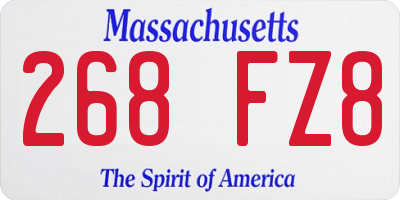 MA license plate 268FZ8