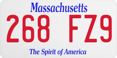MA license plate 268FZ9