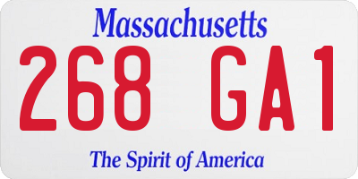 MA license plate 268GA1