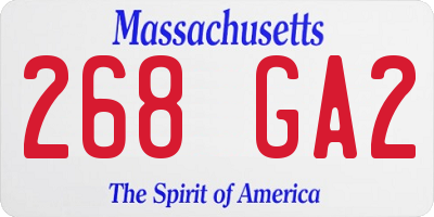 MA license plate 268GA2