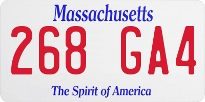 MA license plate 268GA4