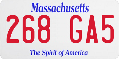 MA license plate 268GA5
