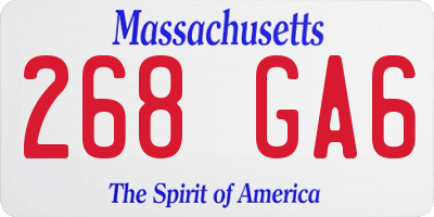 MA license plate 268GA6