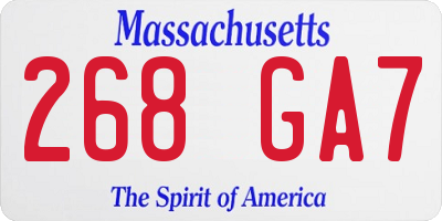 MA license plate 268GA7