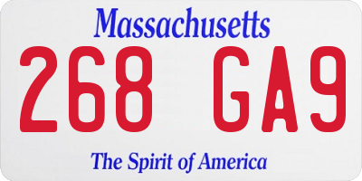MA license plate 268GA9