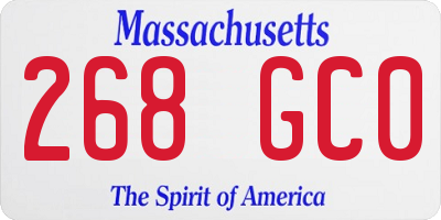 MA license plate 268GC0