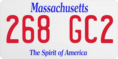 MA license plate 268GC2