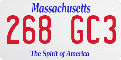 MA license plate 268GC3
