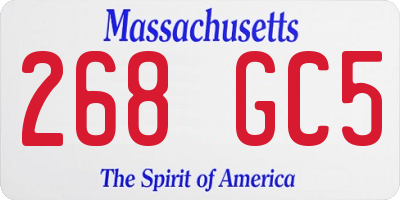 MA license plate 268GC5