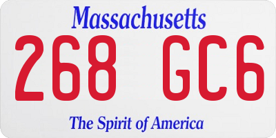 MA license plate 268GC6