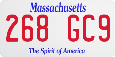 MA license plate 268GC9