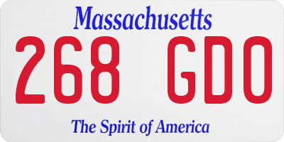 MA license plate 268GD0