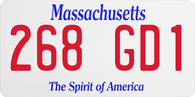 MA license plate 268GD1