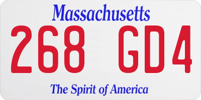 MA license plate 268GD4