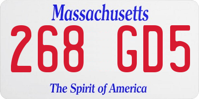 MA license plate 268GD5
