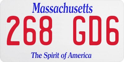 MA license plate 268GD6