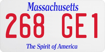MA license plate 268GE1