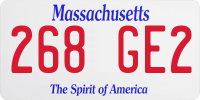 MA license plate 268GE2