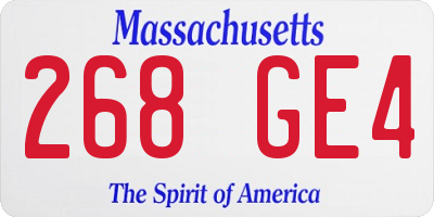 MA license plate 268GE4