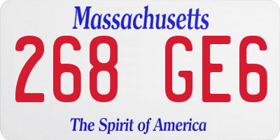 MA license plate 268GE6