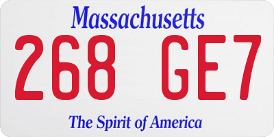 MA license plate 268GE7