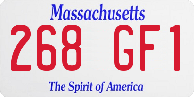 MA license plate 268GF1