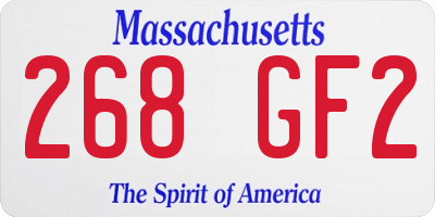 MA license plate 268GF2